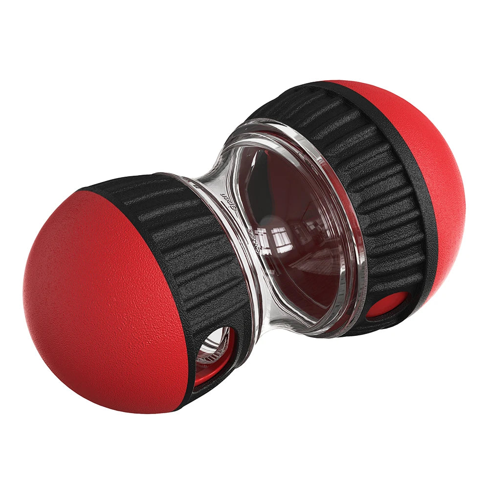 Red and black object with a clear center