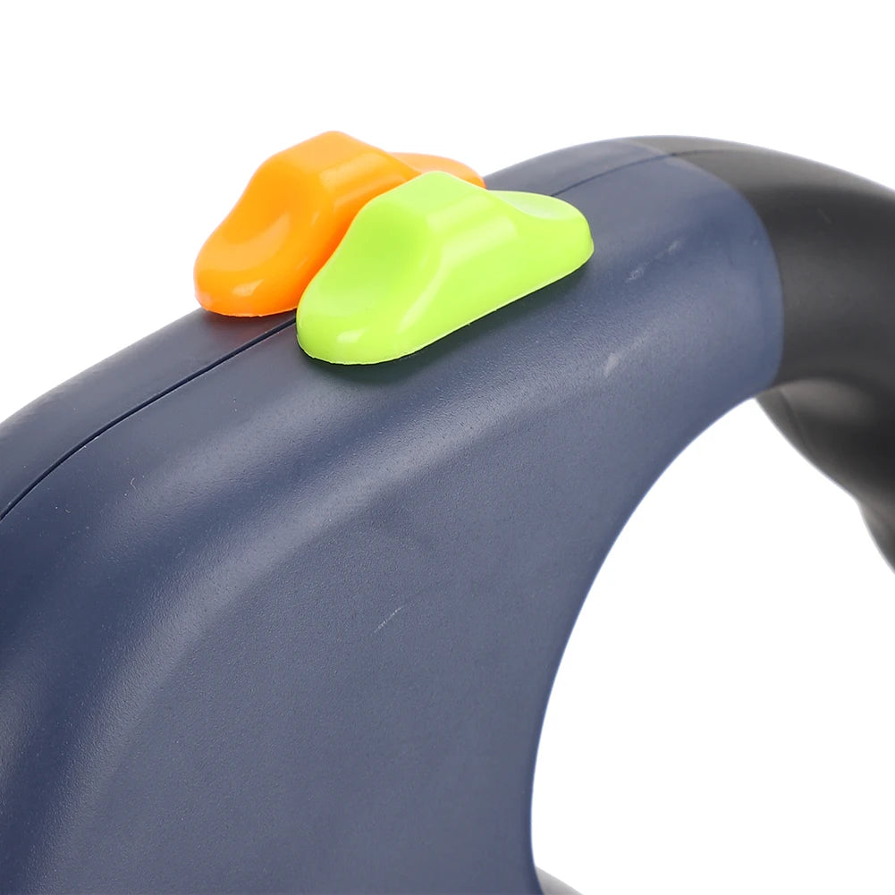 Close-up of a blue object with orange and green attachments on a white background