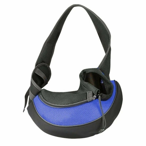 Blue and black pet sling 