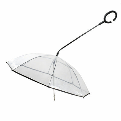 Clear umbrella with a black handle 