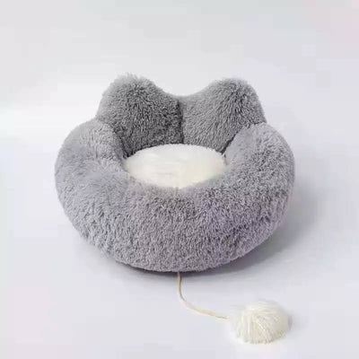 Fluffy gray pet bed 