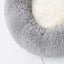 Gray fluffy pet bed 