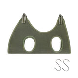 Green mesh dog muzzle with metal clips 