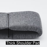 Gray shoulder pad with a thick padding section on a white background