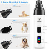 Pet grooming tool with three ports for different pet sizes and speed settings, featuring SMEHNSER branding.