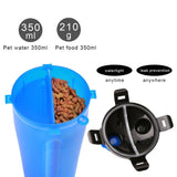 Pet water and food container with measurements and features 
