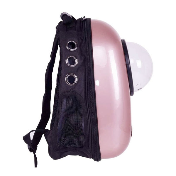 Backpack with a pink spherical shell 