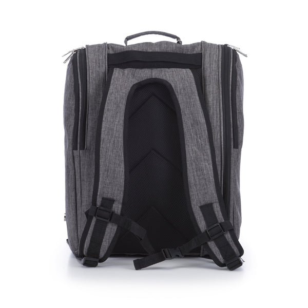 Gray backpack with black interior 