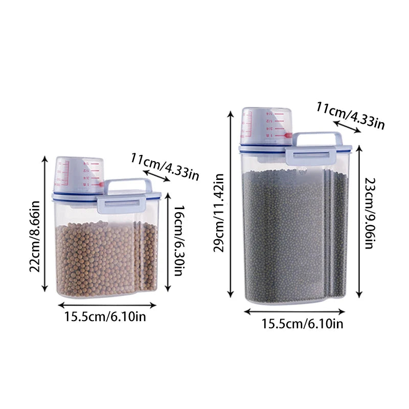 Measurement chart of a container with dimensions labeled