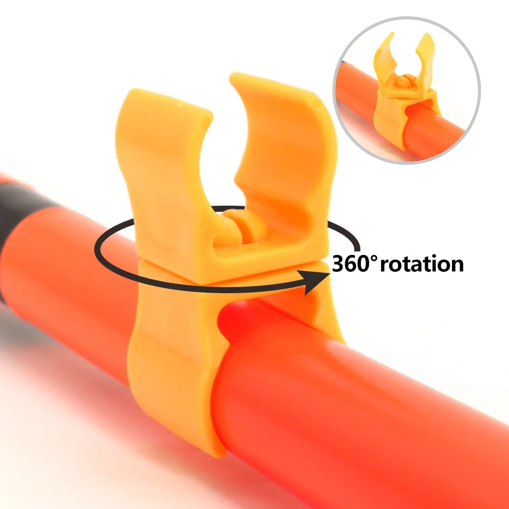 Orange and black object with a yellow clip and '360° rotation' text