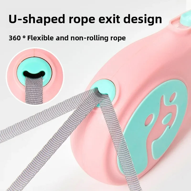 Pink and teal product with a U-shaped rope exit design on a white background