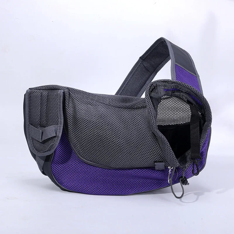 Purple and gray bag on a white background