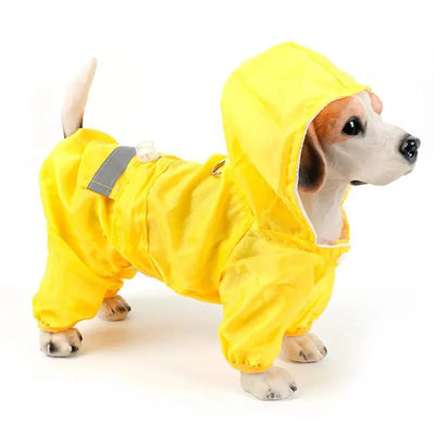 Pet Waterproof Reflective Hooded Rain Jacket