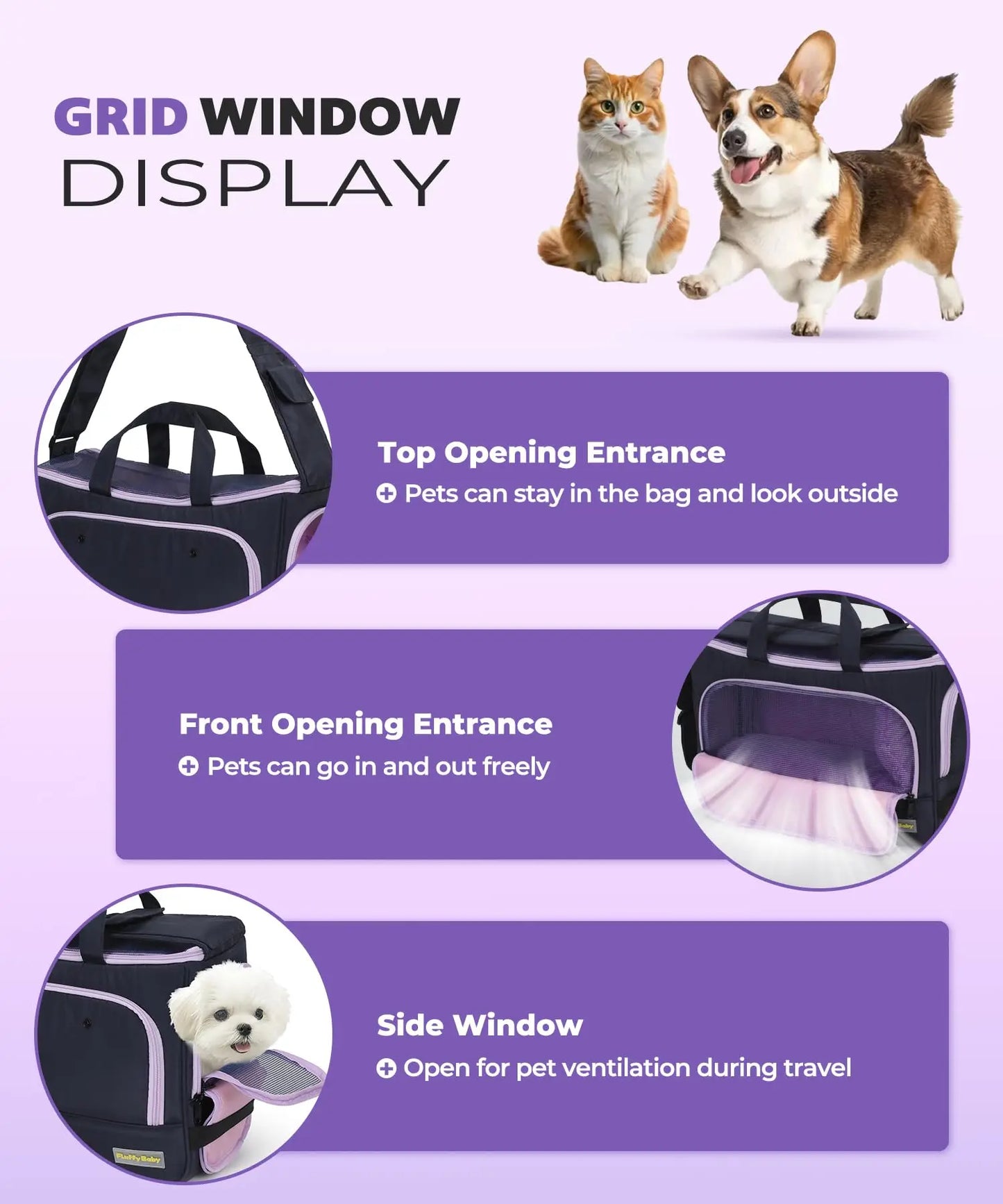 FluffyBaby Pet Travel Carrying Bag