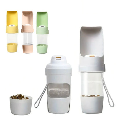 2-in-1 Pet Travel Water Bottle & Food Container