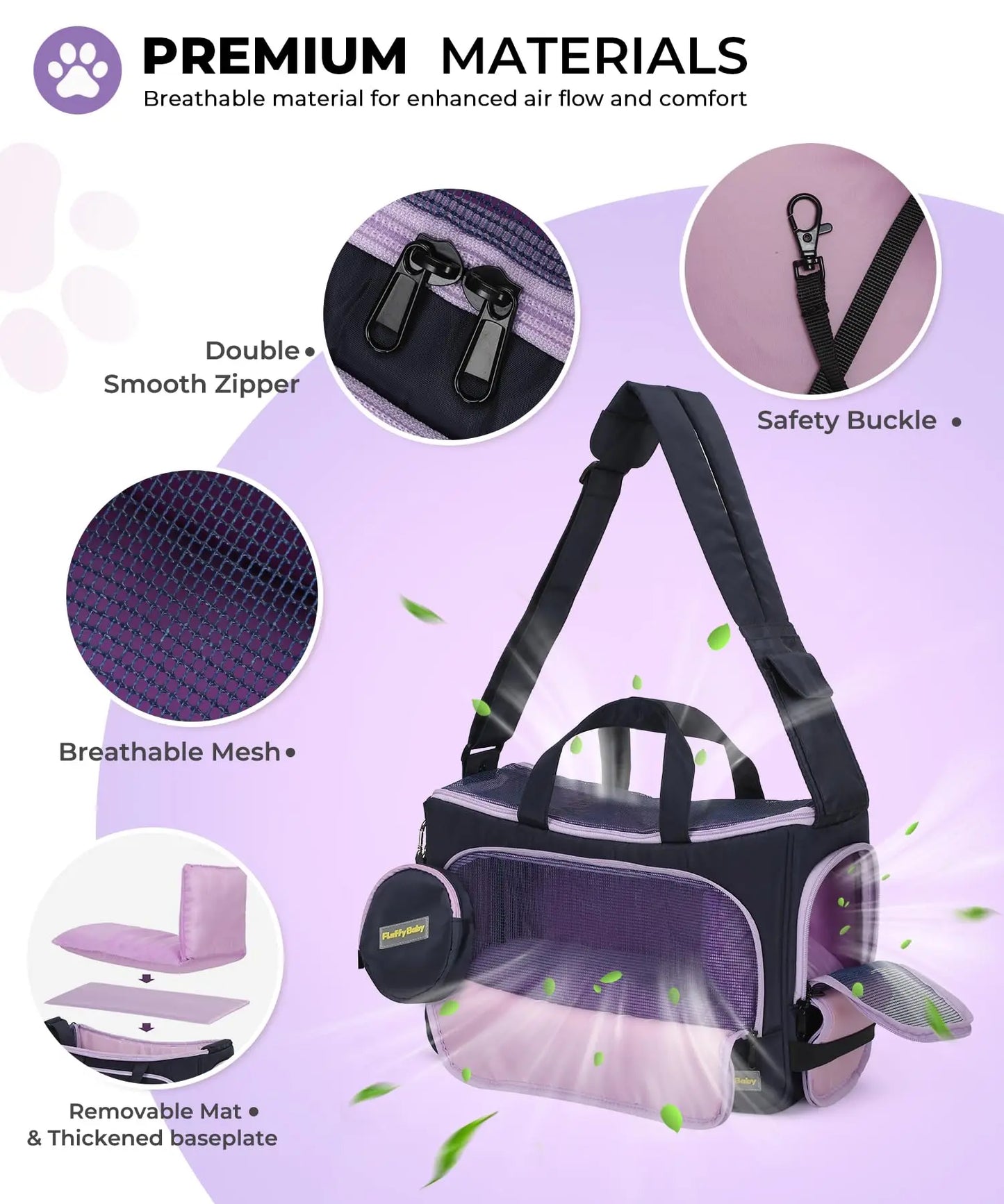 FluffyBaby Pet Travel Carrying Bag