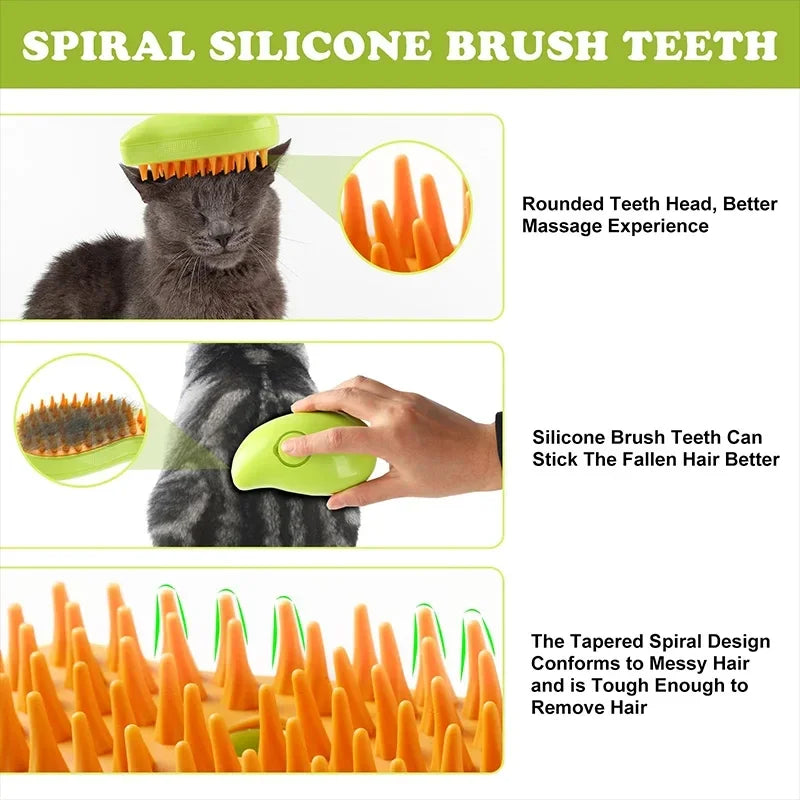 Electric Pet Grooming Brush with Spray