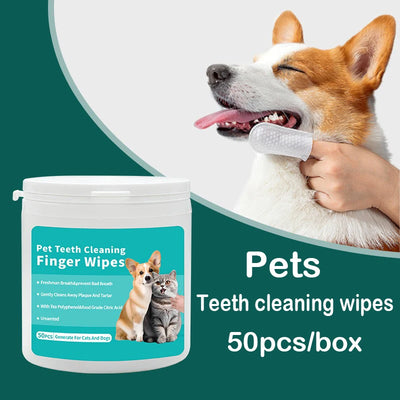 Pet Disposable Finger Toothbrush & Wet Wipes