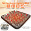 Pet electronic heating mat with floral pattern and control cable, shown in a home setting.