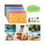 Set of colorful pet mats with images of pets and text 'Soft Comfortable & Absorbent' on a white background.