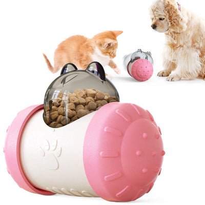 Interactive bear-shaped food dispenser made of safe ABS + PC, designed for cats and dogs.